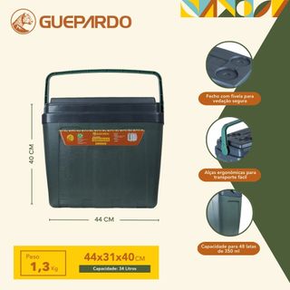 Caixa Térmica Cooler Siberian 34 Litros Capacidade de 48 Latas